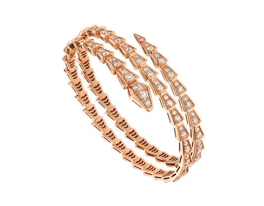 [Clover-Jewelry]SERPENTI BRACELET PINK GOLD DIAMOND DOUBLE ROW