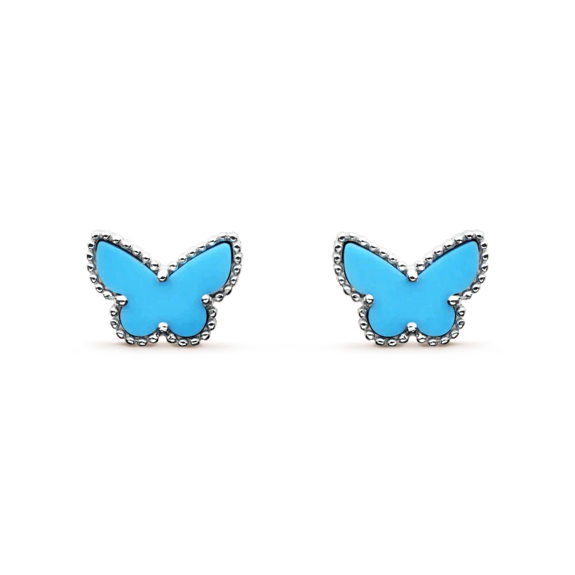 [Clover-Jewelry]BUTTERFLY TURQUOISE EARRINGS SILVER