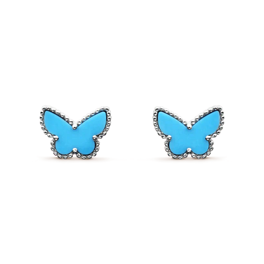 [Clover-Jewelry]BUTTERFLY TURQUOISE EARRINGS SILVER