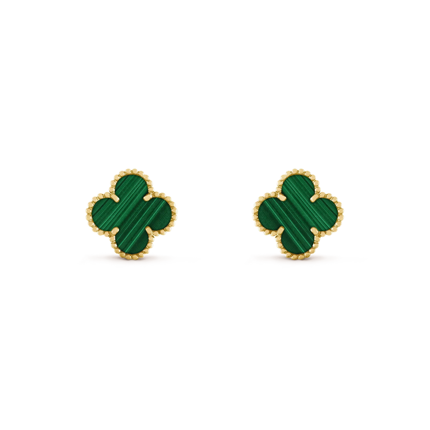 [Clover-Jewelry]CLOVER MEDIUM 1 MOTIFS MALACHITE  EARRINGS