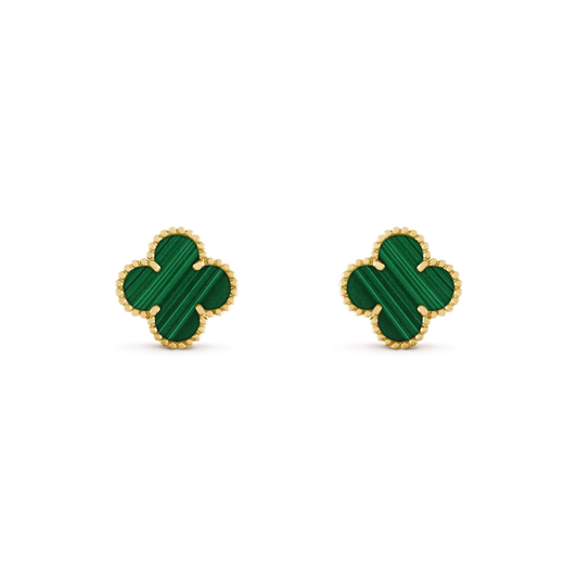 [Clover-Jewelry]CLOVER MEDIUM 1 MOTIFS MALACHITE  EARRINGS