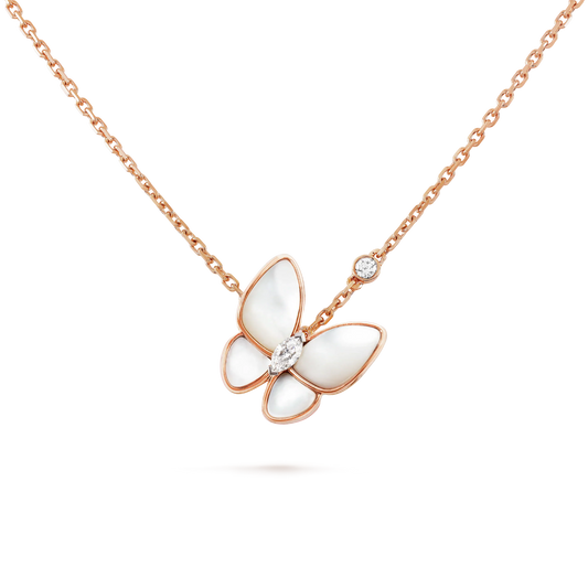 [Clover-Jewelry]BUTTERFLY MOP DIAMOND NECKLACE