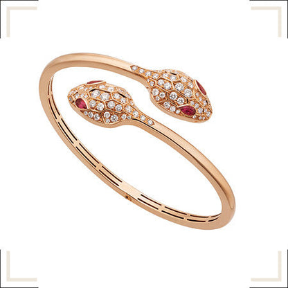 [Clover-Jewelry]SERPENTI BRACELET PINK GOLD DIAMOND DOUBLE SNAKE