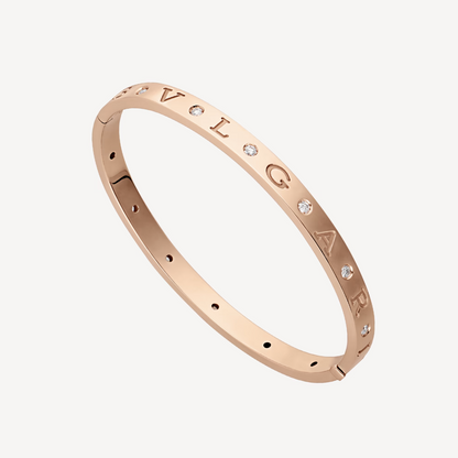 [Clover-Jewelry]ZERO 1 PINK GOLD 12 DIAMONDS BRACELET