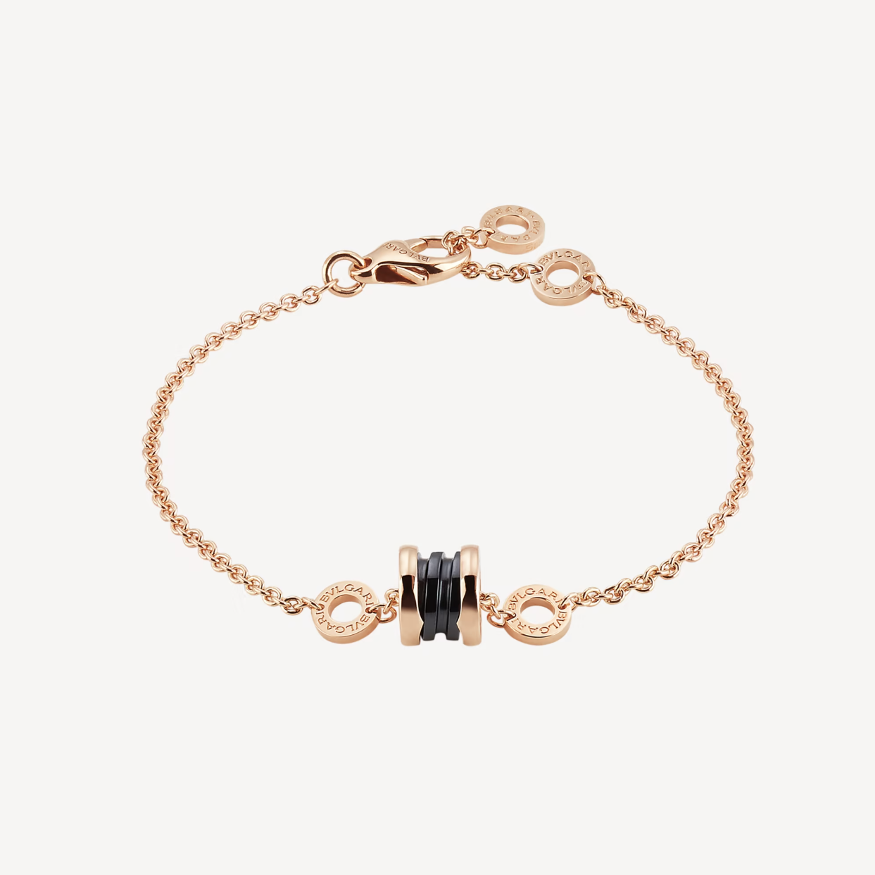 [Clover-Jewelry]ZERO 1 SOFT PINK GOLD AND BLACK CERAMIC BRACELET