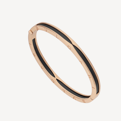 [Clover-Jewelry]ZERO 1 PINK GOLD WITH BLACK CERAMIC BRACELET