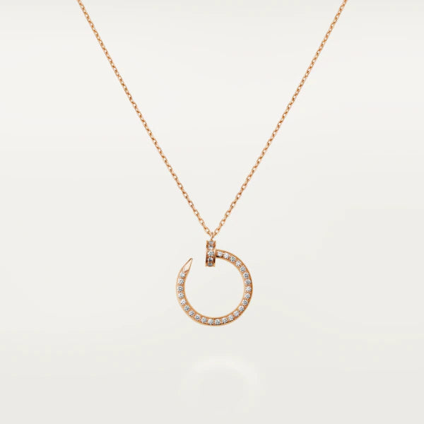 [Clover-Jewelry]JUSTE NECKLACE PINK GOLD DIAMONDS