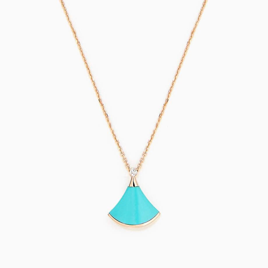 [Clover-Jewelry]DREAM NECKLACE TURQUOISE PINK GOLD