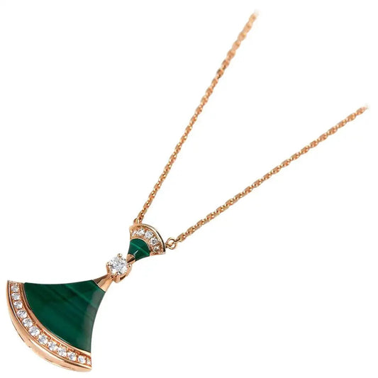 [Clover-Jewelry]DREAM NECKLACE MALACHITE DIAMOND