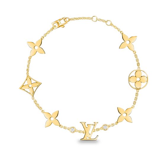 [Clover-Jewelry]STAR AND SUN 7 MOTIFS GOLD BRACELET