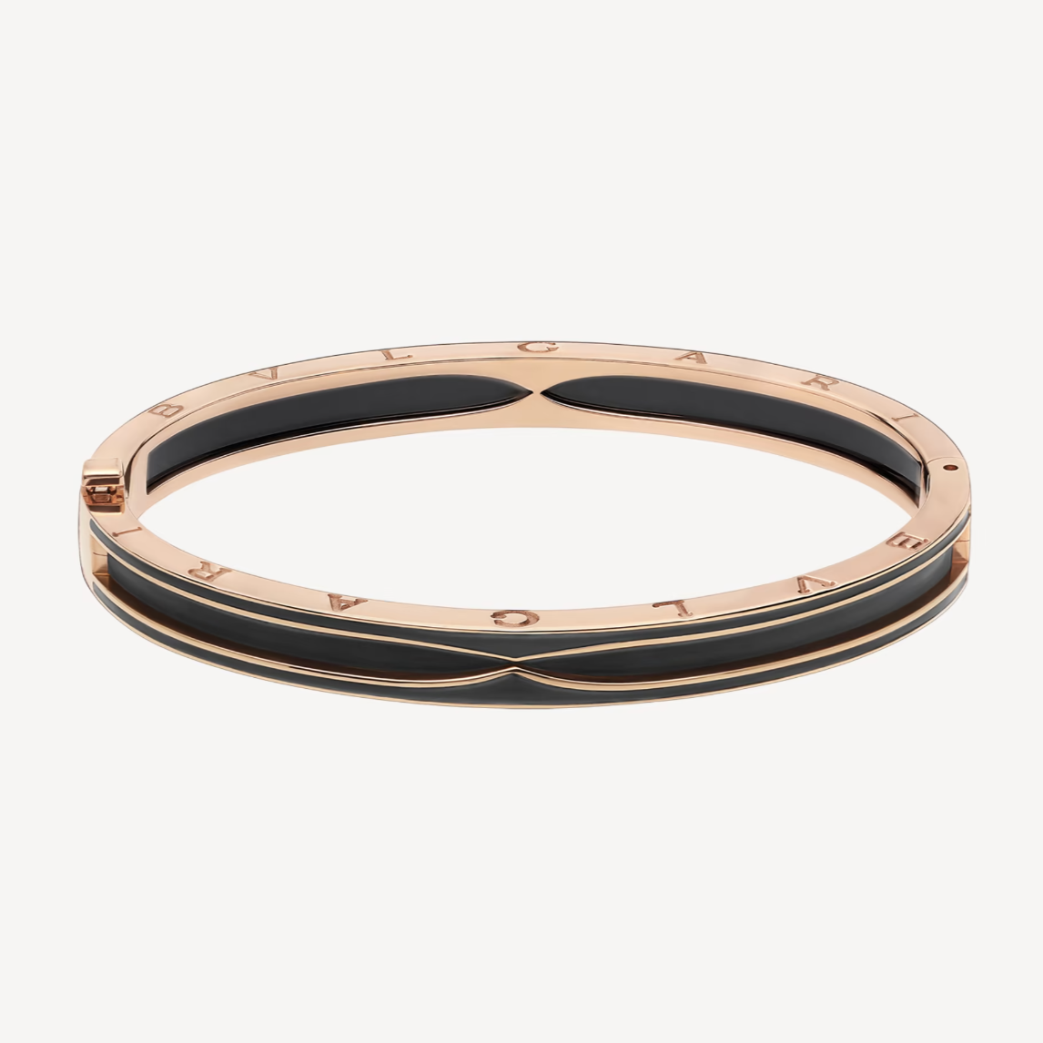 [Clover-Jewelry]ZERO 1 PINK GOLD WITH MATTE BLACK CERAMIC BRACELET