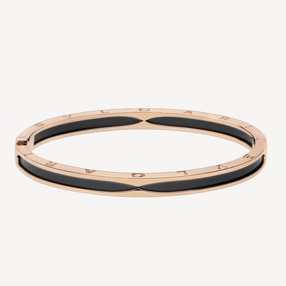 [Clover-Jewelry]ZERO 1 PINK GOLD WITH BLACK CERAMIC BRACELET