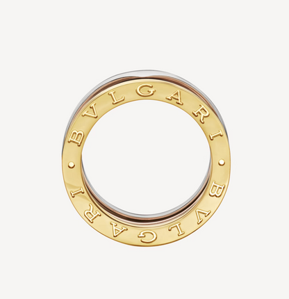 [Clover-Jewelry]ZERO 1 THREE-BAND ROSE WHITE AND YELLOW RING