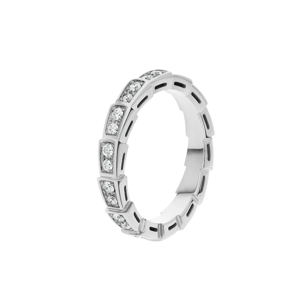 [Clover-Jewelry]SERPENTI RING SILVER DIAMOND PAVED 3MM