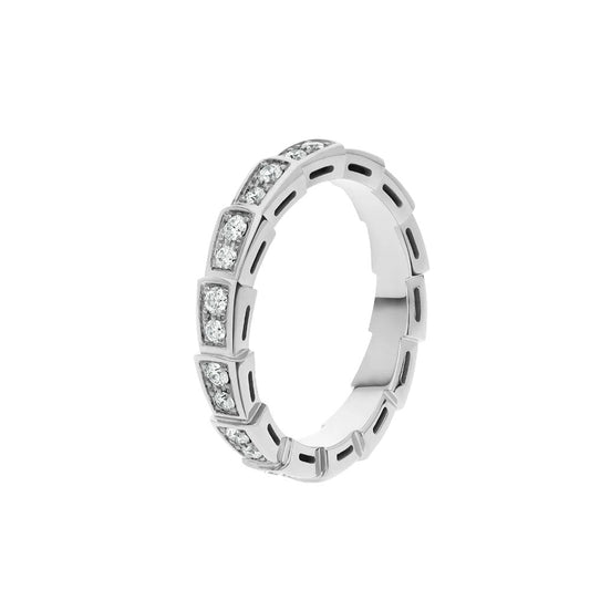 [Clover-Jewelry]SERPENTI RING SILVER DIAMOND PAVED 3MM