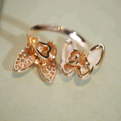 [Clover-Jewelry]TWIN BUTTERFLY DIAMOND MOP RING