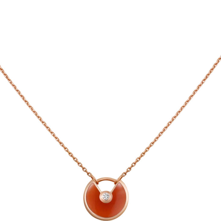 [Clover-Jewelry]AMULETTE GOLD CARNELIAN ONYX NECKLACE