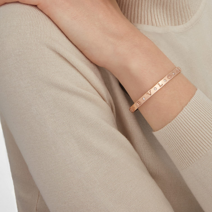 [Clover-Jewelry]ZERO 1 PINK GOLD 12 DIAMONDS BRACELET