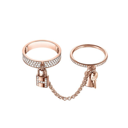 [Clover-Jewelry]HM KELLY CLOCHETTE DOUBLE RING IN  WITH DIAMONDS