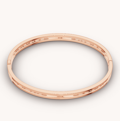 [Clover-Jewelry]ZERO 1 SPIRAL LOGO PINK GOLD BRACELET