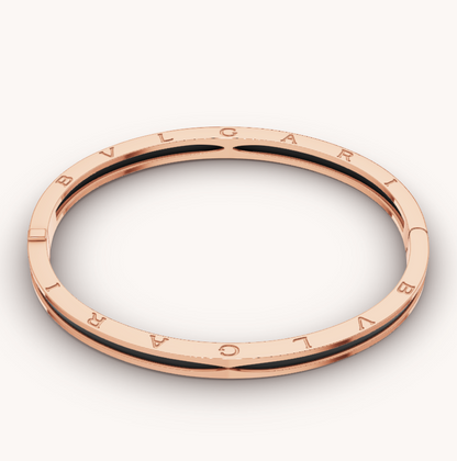 [Clover-Jewelry]ZERO 1 PINK GOLD WITH BLACK CERAMIC BRACELET