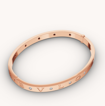 [Clover-Jewelry]ZERO 1 PINK GOLD 12 DIAMONDS BRACELET