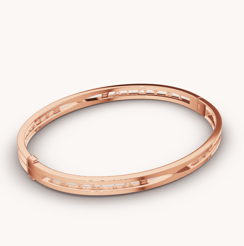 [Clover-Jewelry]ZERO 1 SPIRAL LOGO PINK GOLD BRACELET