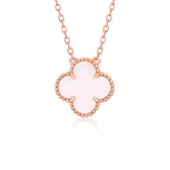 [Clover-Jewelry]CLOVER 15MM PINK MOTHER-OF-PEARL SINGLE FLOWER NECKLACE