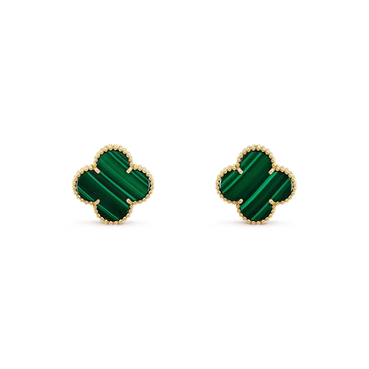 [Clover-Jewelry]CLOVER MINI 9.5MM MALACHITE  EARRINGS