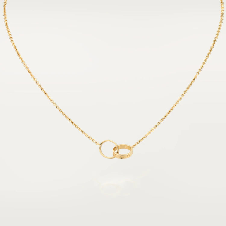 [Clover-Jewelry]LOVE NECKLACE DOUBLE RING GOLD