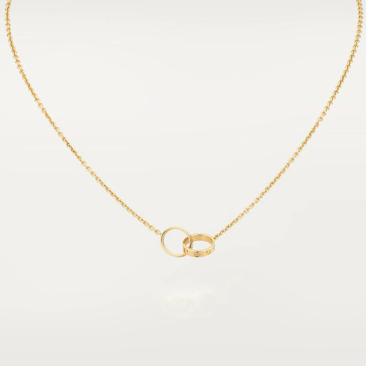 [Clover-Jewelry]LOVE NECKLACE DOUBLE RING GOLD