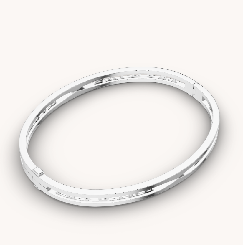 [Clover-Jewelry]ZERO 1 SPIRAL LOGO SILVER BRACELET