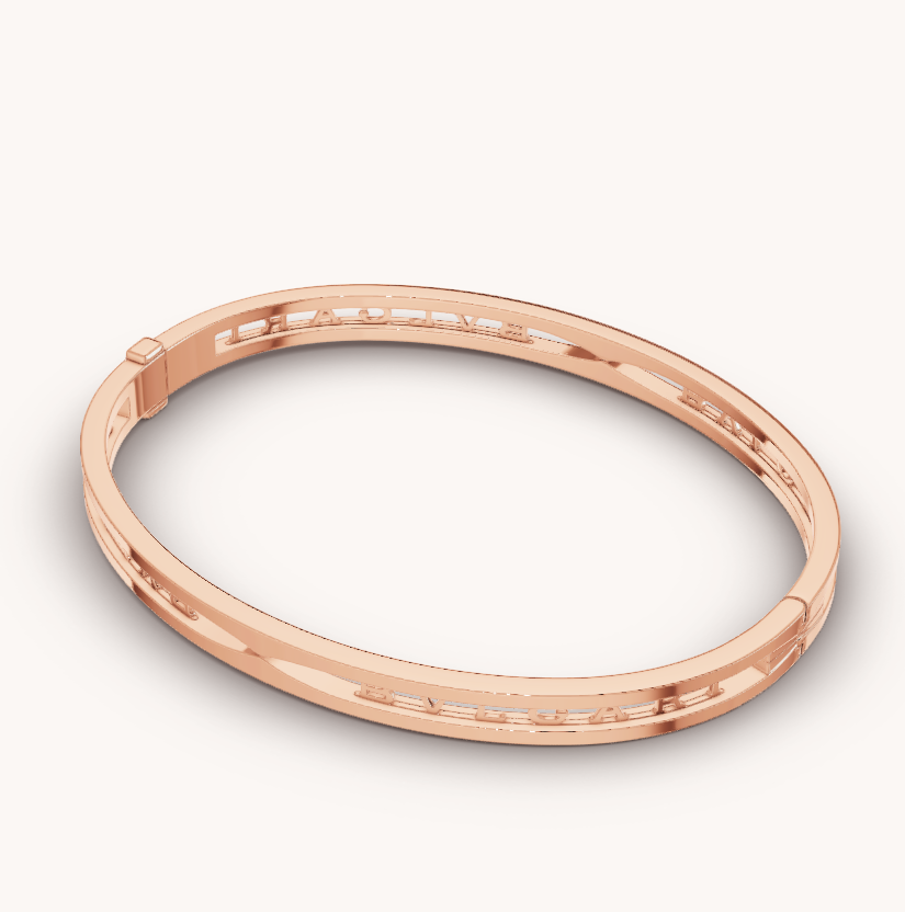 [Clover-Jewelry]ZERO 1 SPIRAL LOGO PINK GOLD BRACELET