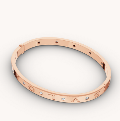 [Clover-Jewelry]ZERO 1 PINK GOLD 12 DIAMONDS BRACELET