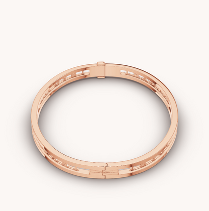 [Clover-Jewelry]ZERO 1 SPIRAL LOGO PINK GOLD BRACELET