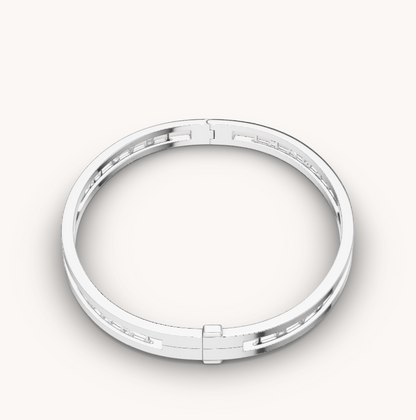 [Clover-Jewelry]ZERO 1 SPIRAL LOGO SILVER BRACELET