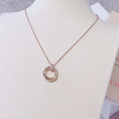 [Clover-Jewelry]TRINITY NECKLACE GOLD  DIAMONDS