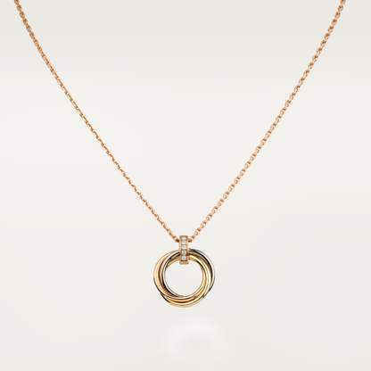 [Clover-Jewelry]TRINITY NECKLACE GOLD  DIAMONDS