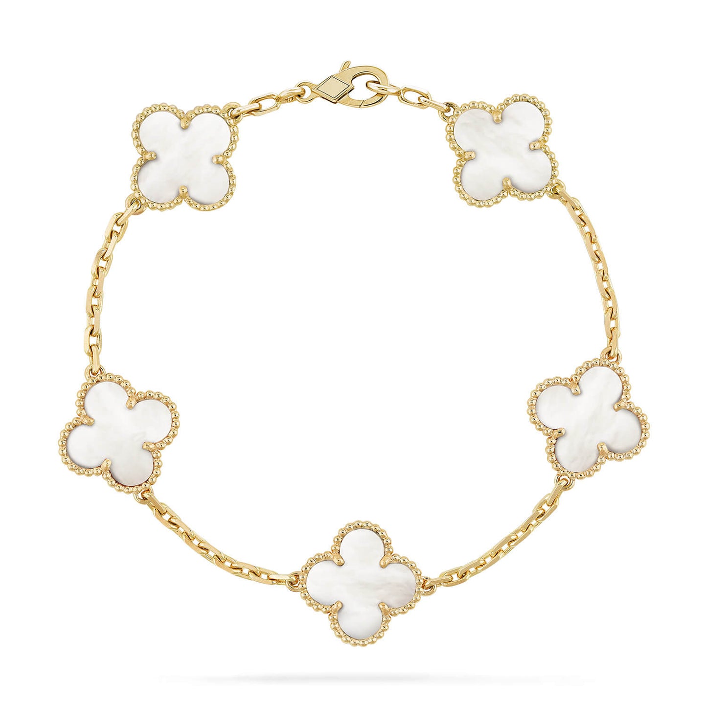 [Clover-Jewelry]CLOVER  5 MOTIF WHITE MOP BRACELET