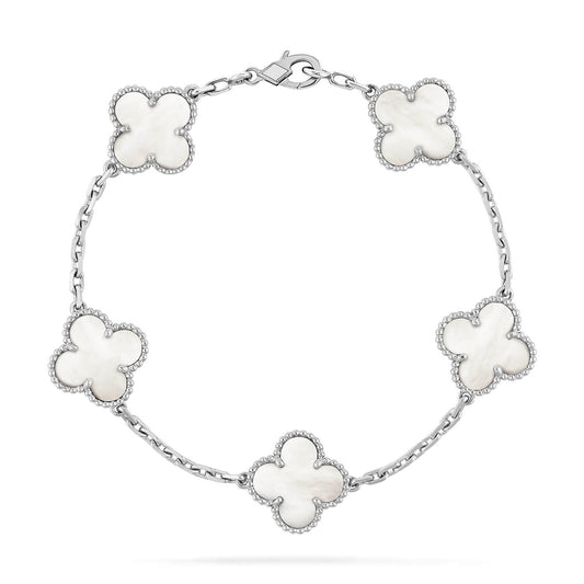 [Clover-Jewelry]CLOVER SILVER MOP 5 MOTIF BRACELET