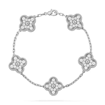 [Clover-Jewelry]CLOVER 5 MOTIFS  DIAMOND BRACELET SILVER