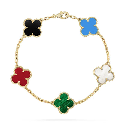 [Clover-Jewelry]CLOVER 5 MOTIFS MULTICOLOR  BRACELET