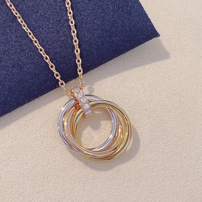 [Clover-Jewelry]TRINITY NECKLACE GOLD  DIAMONDS