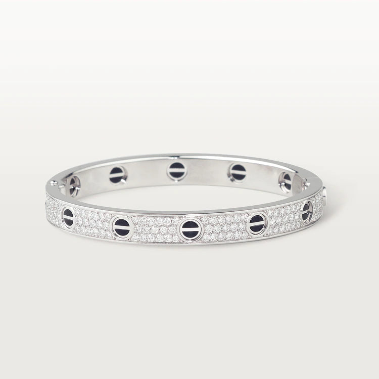 [Clover-Jewelry]LOVE BRACELET 6.1MM DIAMOND-PAVED CERAMIC