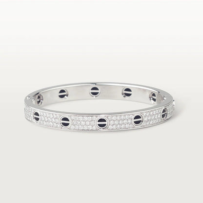 [Clover-Jewelry]LOVE BRACELET 6.1MM DIAMOND-PAVED CERAMIC