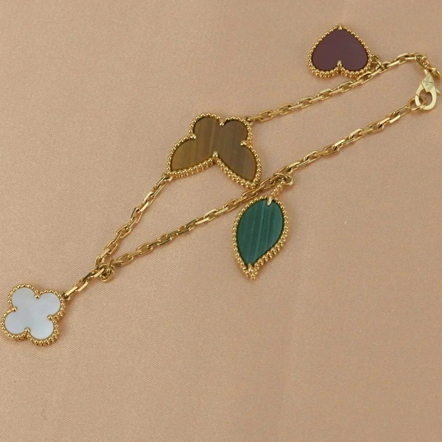 [Clover-Jewelry]LUCKY SPRING 5 MOTIF GOLD BRACELET