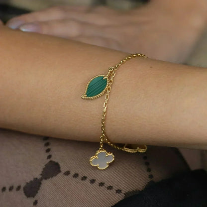 [Clover-Jewelry]LUCKY SPRING 5 MOTIF GOLD BRACELET