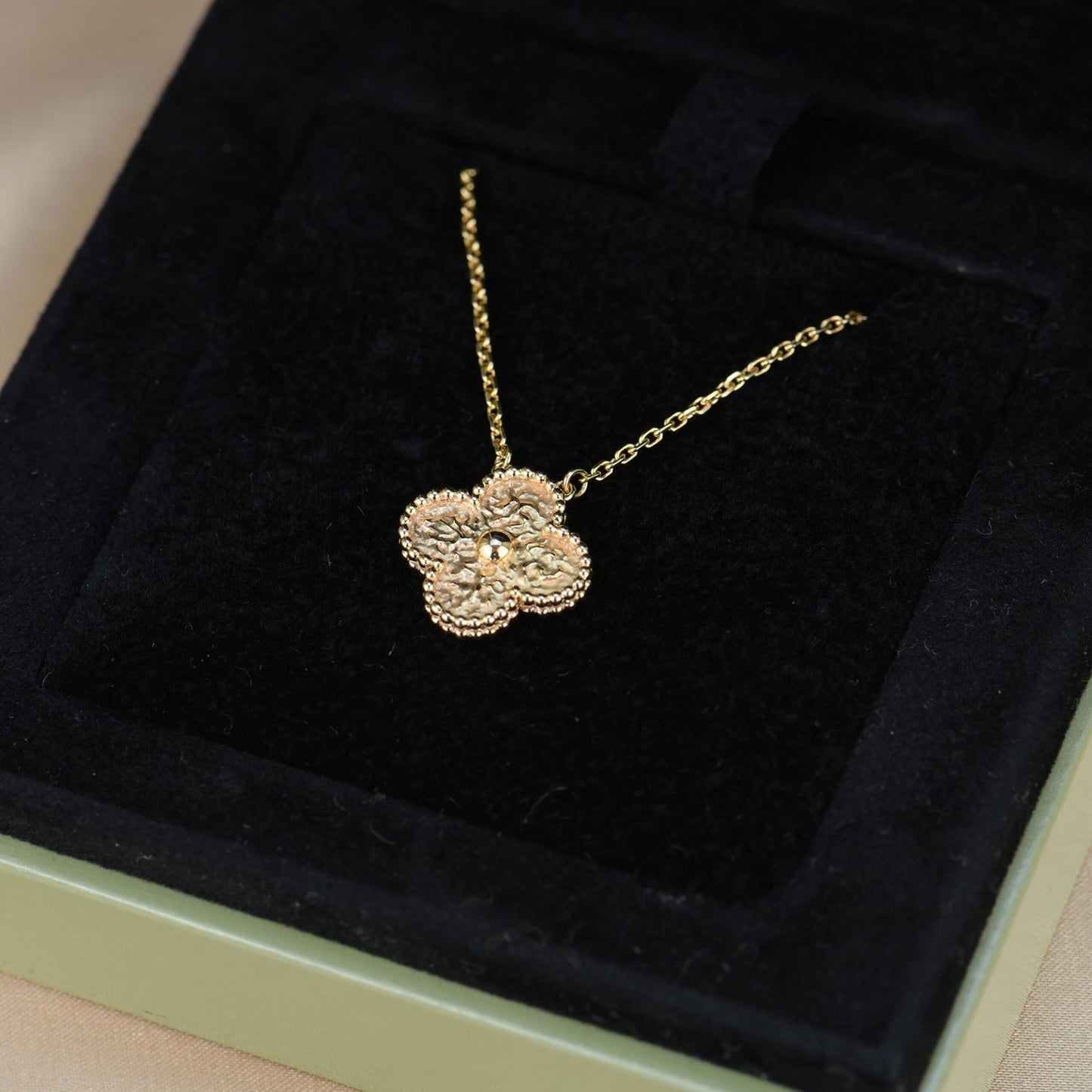 [Clover-Jewelry]CLOVER 15MM  BRONZING NECKLACE