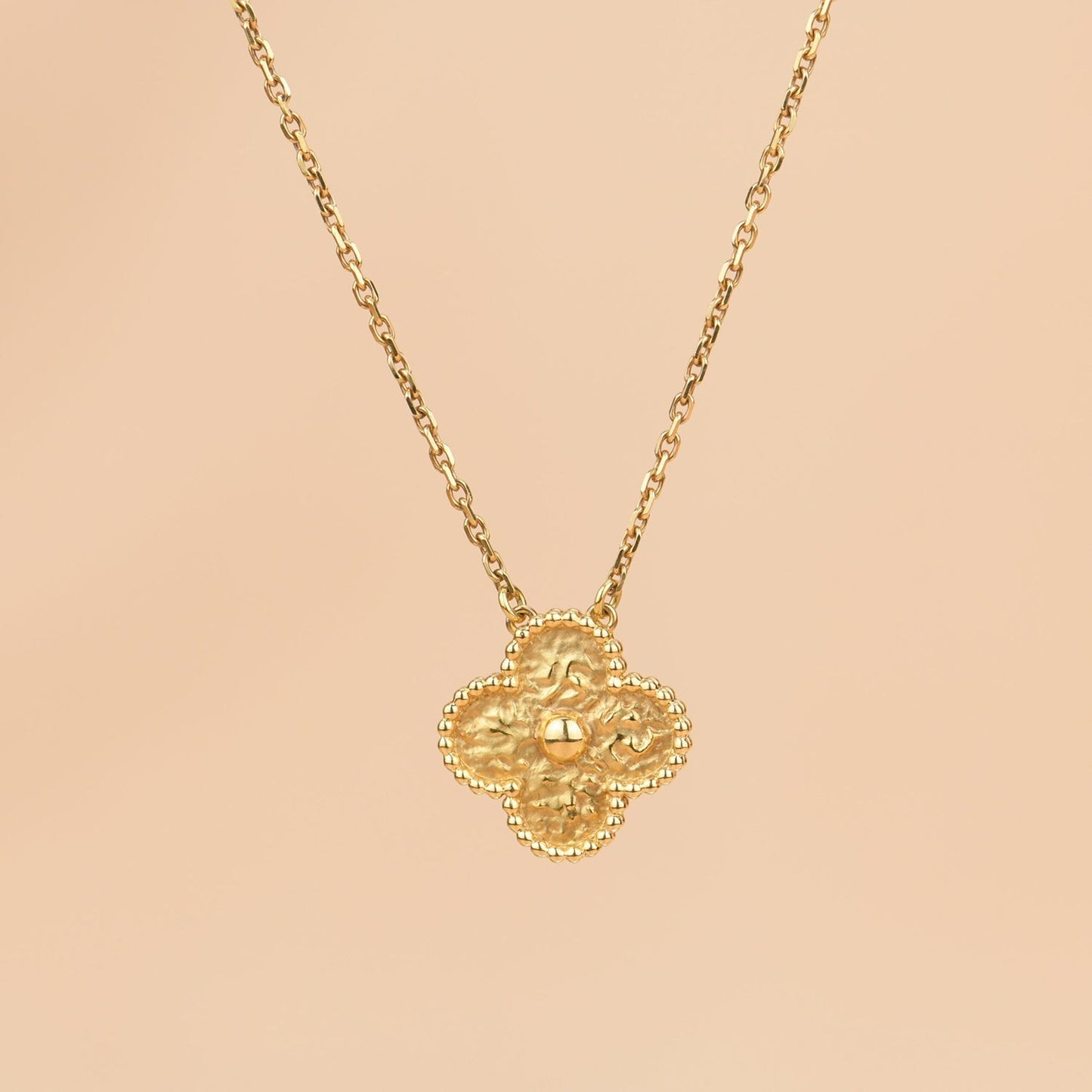 [Clover-Jewelry]CLOVER 15MM  BRONZING NECKLACE