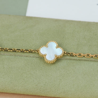 [Clover-Jewelry]CLOVER  5 MOTIF WHITE MOP BRACELET